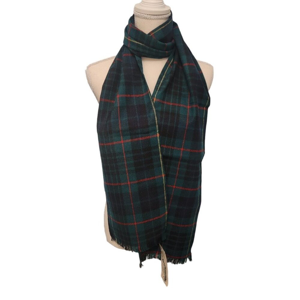 Personal Players Scarf Leslie Fay Wool Blend Tartan Scotland Vintage NEW‎